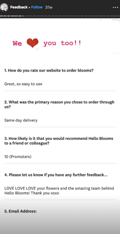 Hello Blooms User-Generated Content (UGC) for Instagram Stories in your Marketing