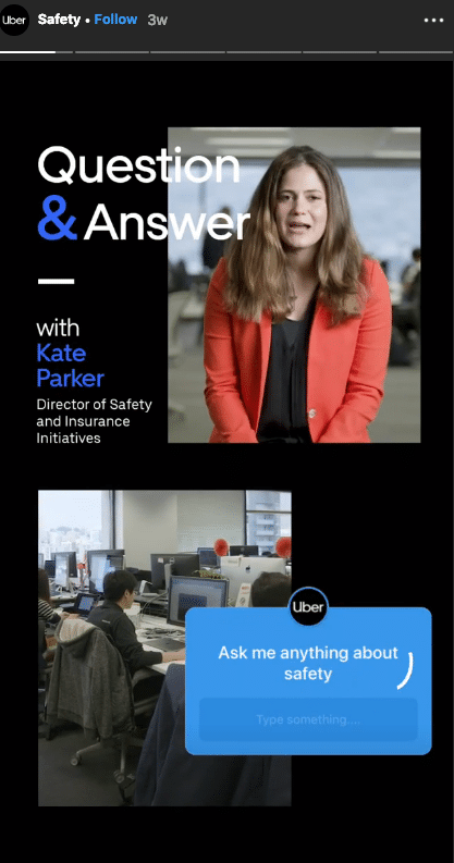 Uber Customer feedback for Instagram Stories into your Marketing