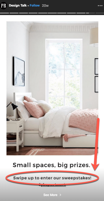 Pottery Barn Polls for Instagram Stories in your Marketing