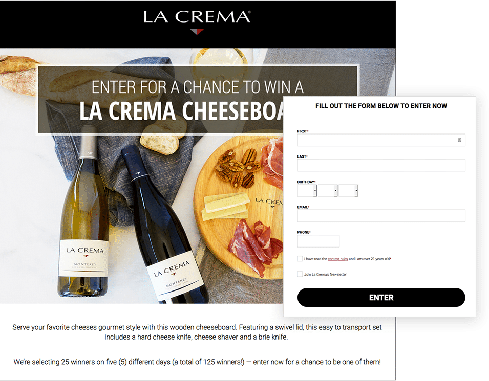 Multi-day giveaway by La Crema