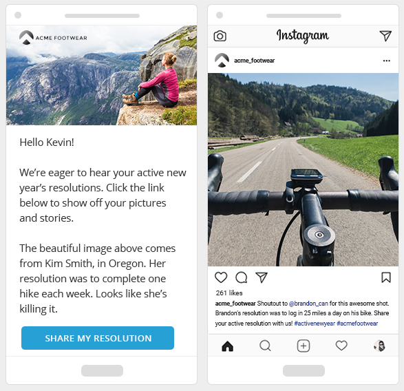 Showcase your collected UGC on social media, emails, and your website!