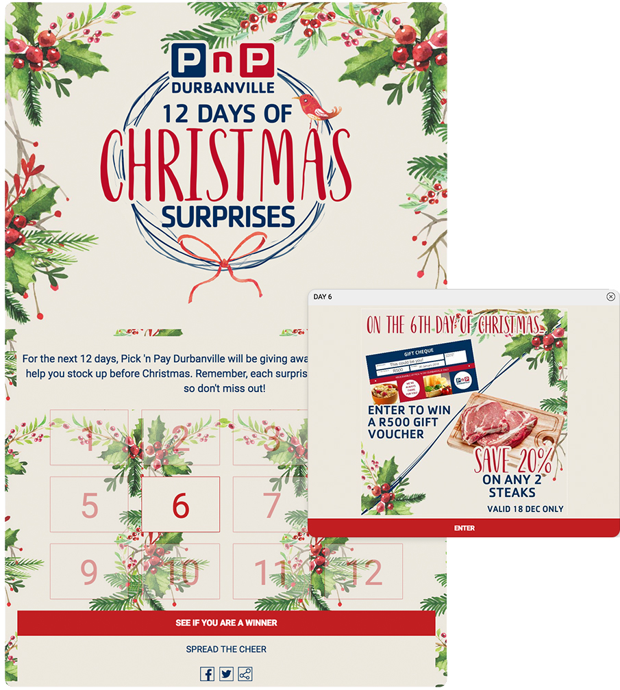 Holiday Advent Calendar built with ShortStack