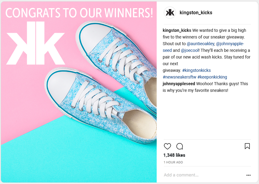 Instrgam contest winner announcement