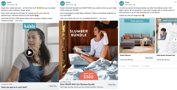 Koala test performance of different Facebook Ads for Lead Generation Campaign