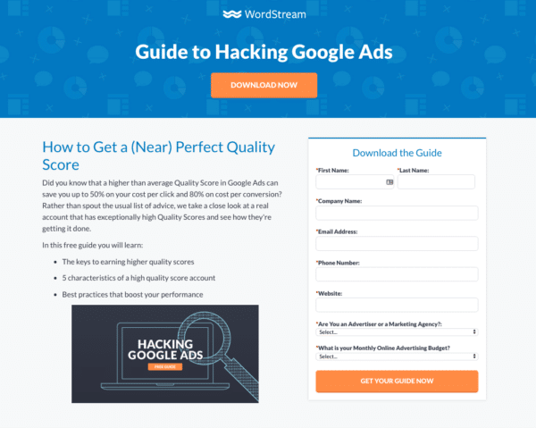 Guide to Hacking Google Ads from WordStream for Lead Generation Campaign