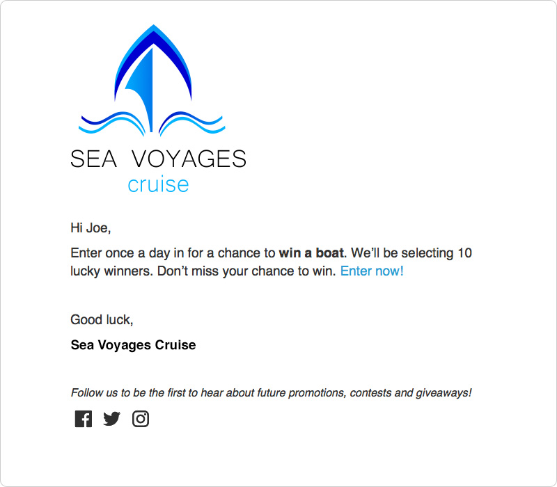 Scheduled Contest/Giveaway Promotion template