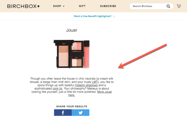 Marketing quiz questions Birchbox