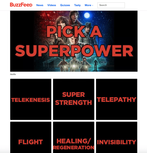 Marketing Quiz Questions - Buzzfeed curiosity 2