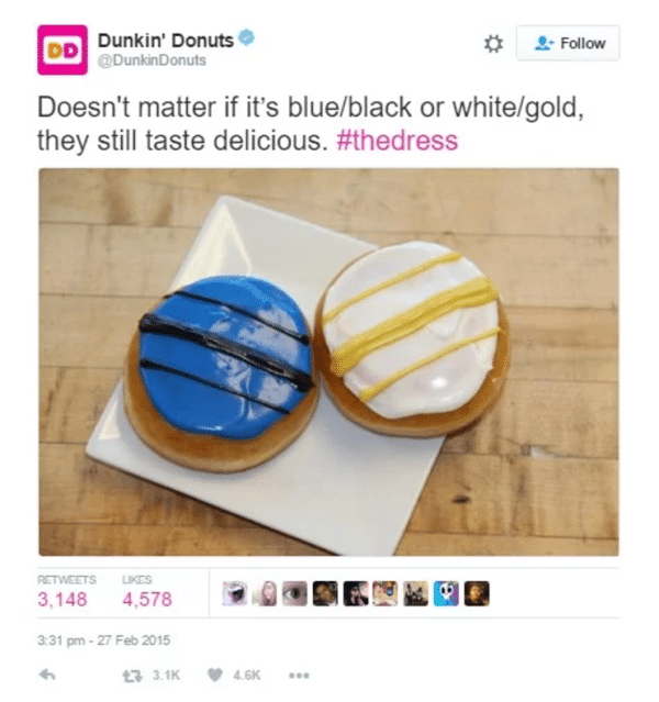 Dunkin' Donuts YOYO craze the dress twitter post