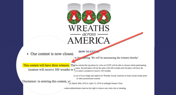 Multiple winners for contest winner