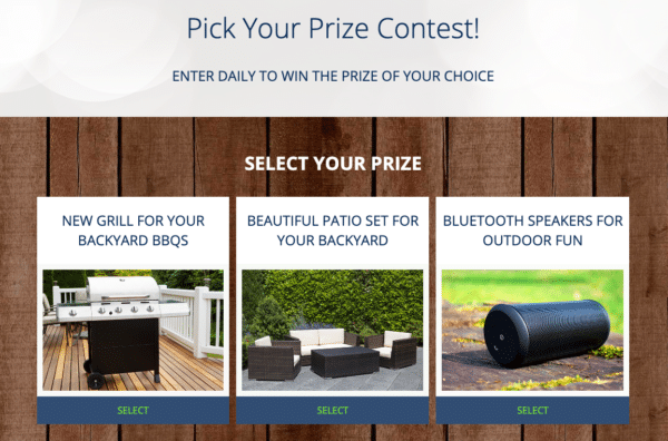 Example of Pick a Prize from Abeles and Heymann for Contest Marketing