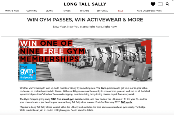 long tall sally for Contest Marketing