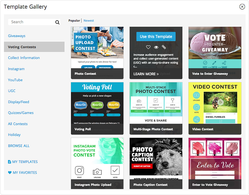ShortStack's Template Gallery