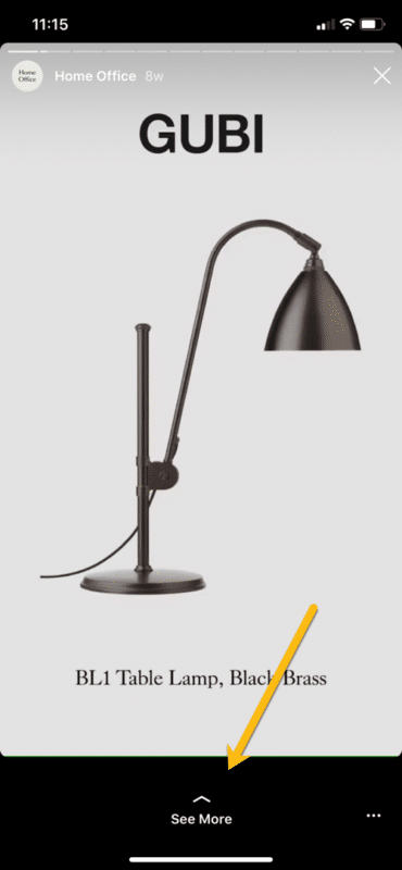 GUBI's home office highlights in Instagram story link