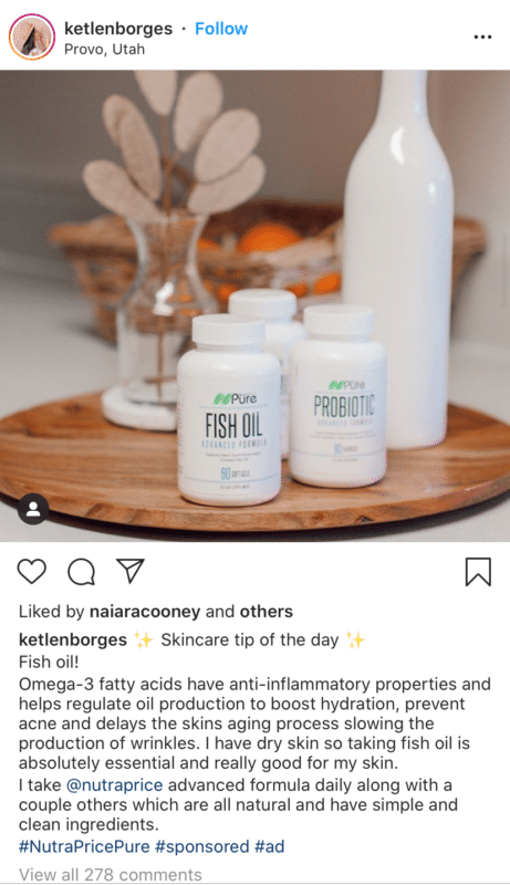 Instagram infuencer Ketlen Weber with a less-subtle approach