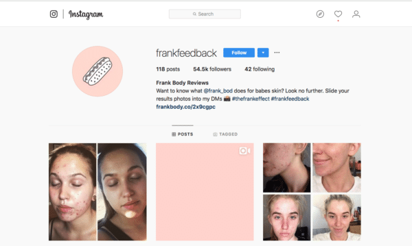 Shine a light on your customers example from Frank body for holiday Customers