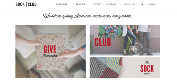 Sock of the Month Club for holiday customers