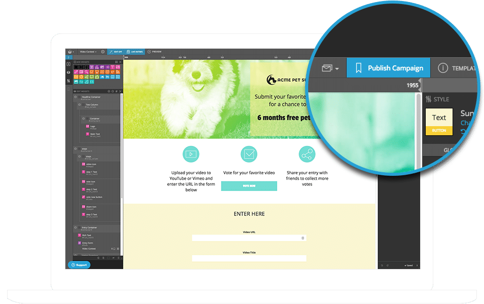 Publish campaign button