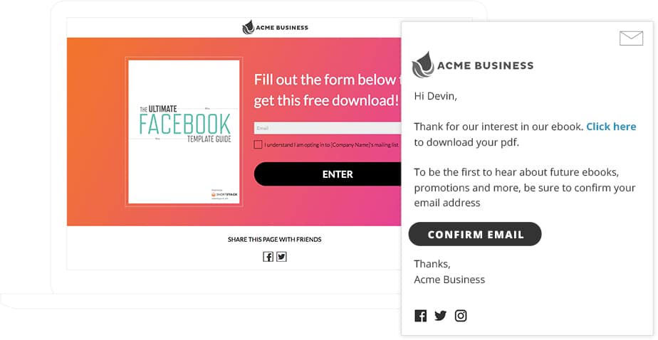 Downloadable Content Template with Double Opt-in Email