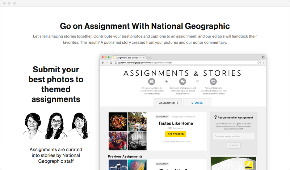 National Geographic's Go on Assignment Page