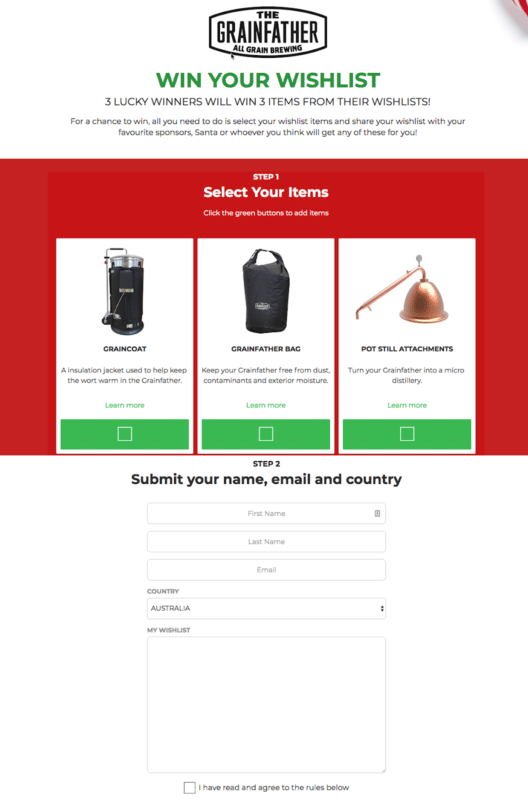 Adopt interactive marketing techniques like the grain father