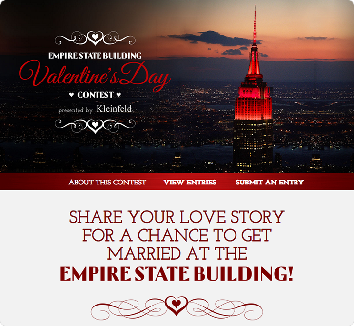 Empire State Building's Valentine's Day contest