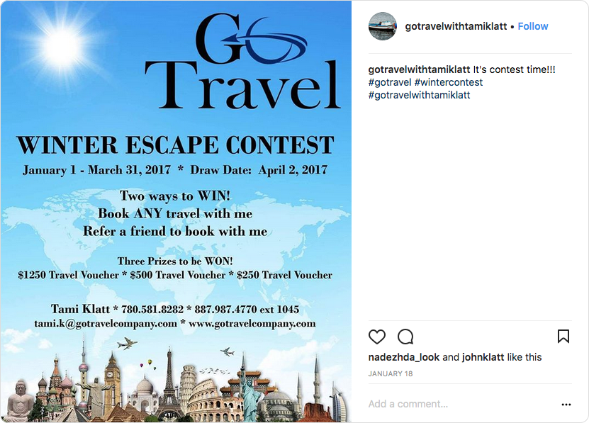 Winter Escape contest from Go Travel