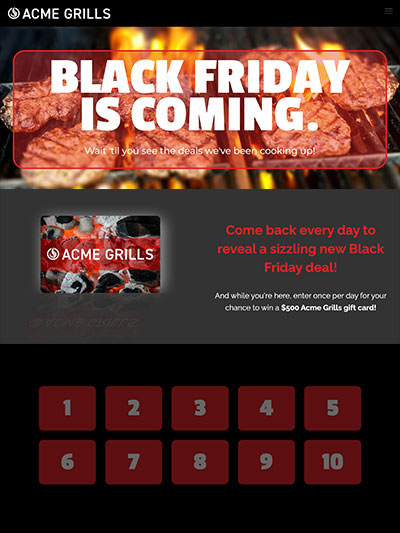 Black Friday Calendar Giveaway