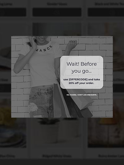 Exit-Intent with Coupon Pop-Up