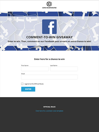 Facebook Comment-to-Win Giveaway