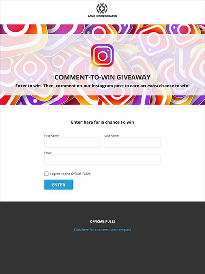 Instagram Comment-to-Win Giveaway