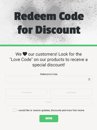 Redeem Code for Discount