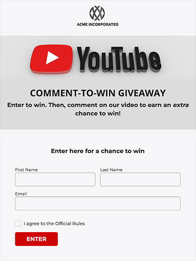YouTube Comment-to-Win Giveaway